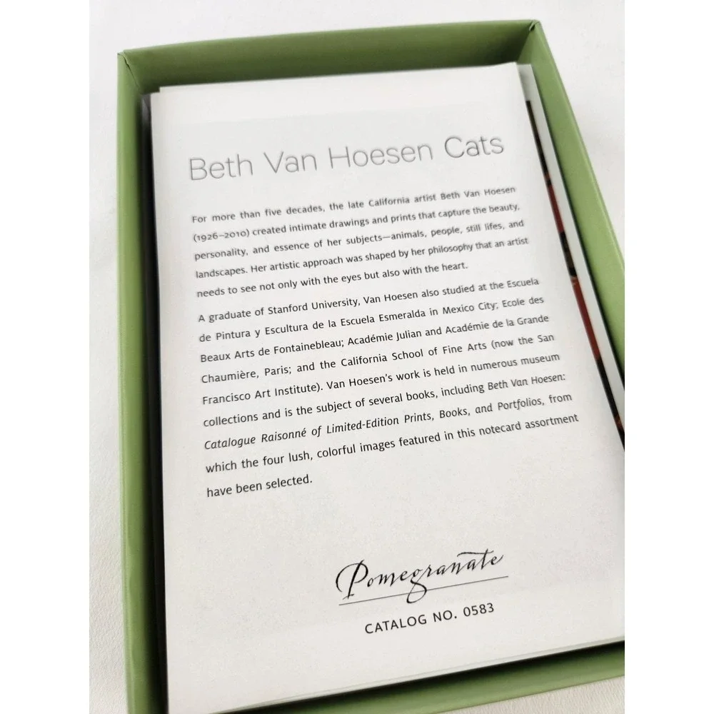 Beth Van Hoesen Cats Note Card Boxed Set Famous Art Prints Cat 4  Designs Boots